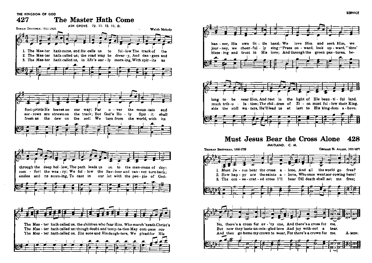 Sheet music for BH 428